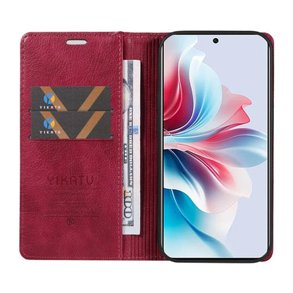 YIKATU YK-006 For Oppo Reno11 F 5G Case Litchi Texture Magnetic Closing Leather Phone Cover