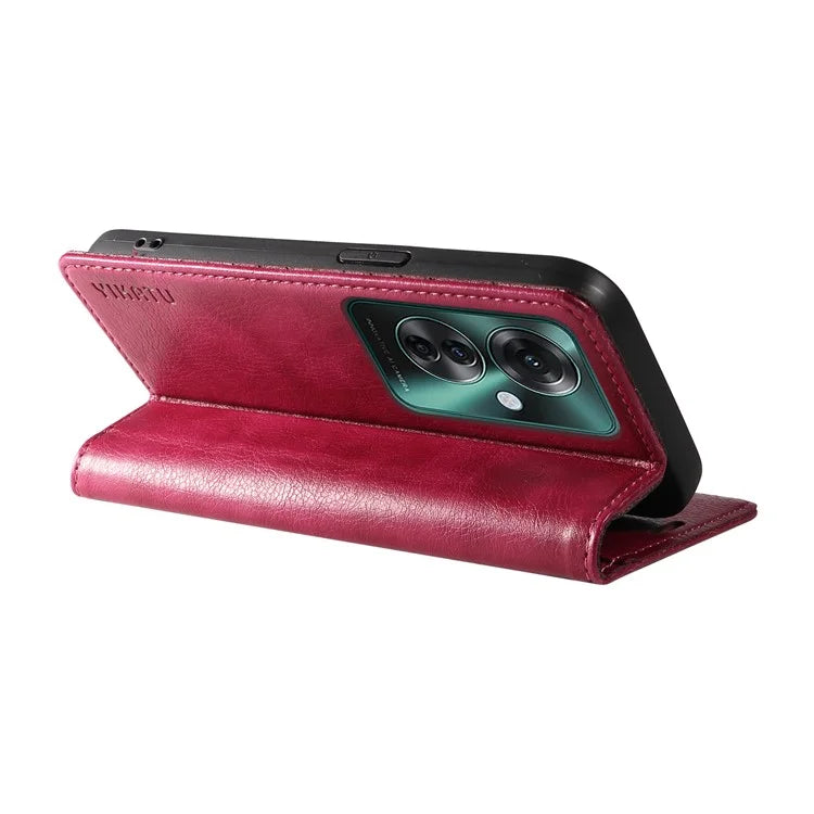 YIKATU YK-006 For Oppo Reno11 F 5G Case Litchi Texture Magnetic Closing Leather Phone Cover