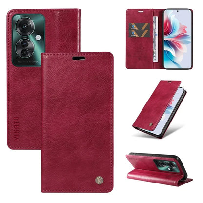YIKATU YK-006 For Oppo Reno11 F 5G Case Litchi Texture Magnetic Closing Leather Phone Cover