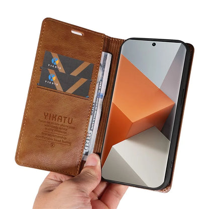 YIKATU YK-006 For Xiaomi Redmi Note 13 Pro+ 5G Case Magnetic Closing Leather Phone Cover