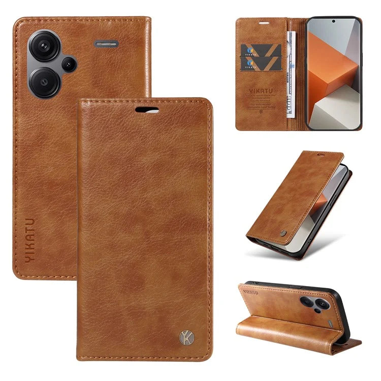 YIKATU YK-006 For Xiaomi Redmi Note 13 Pro+ 5G Case Magnetic Closing Leather Phone Cover