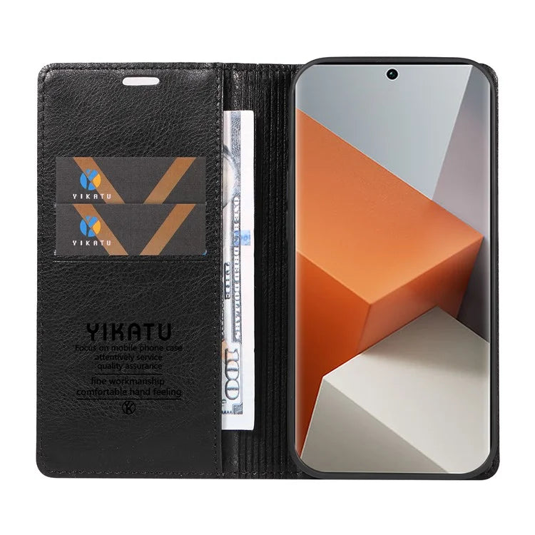 YIKATU YK-006 For Xiaomi Redmi Note 13 Pro+ 5G Case Magnetic Closing Leather Phone Cover