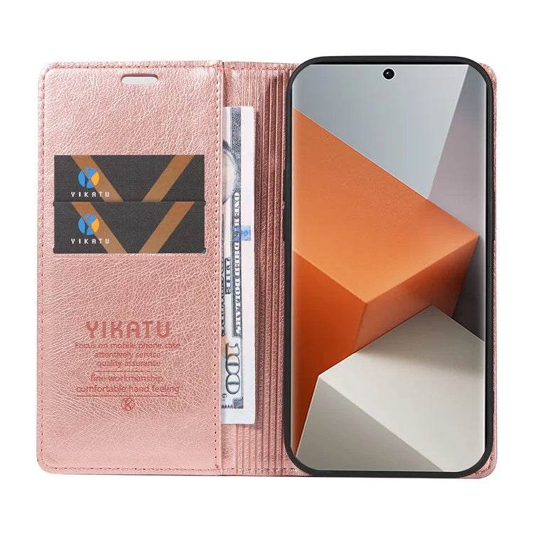 YIKATU YK-006 For Xiaomi Redmi Note 13 Pro+ 5G Case Magnetic Closing Leather Phone Cover