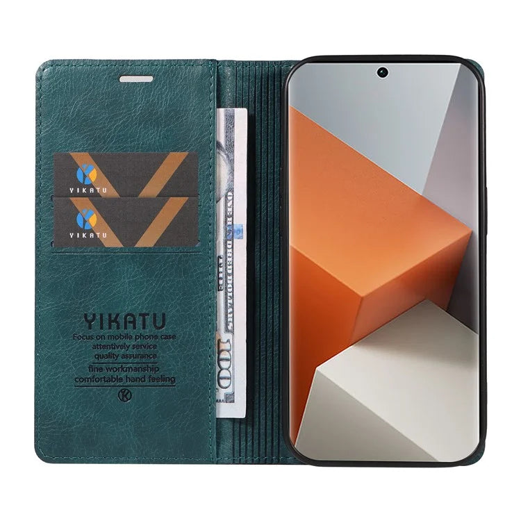 YIKATU YK-006 For Xiaomi Redmi Note 13 Pro+ 5G Case Magnetic Closing Leather Phone Cover