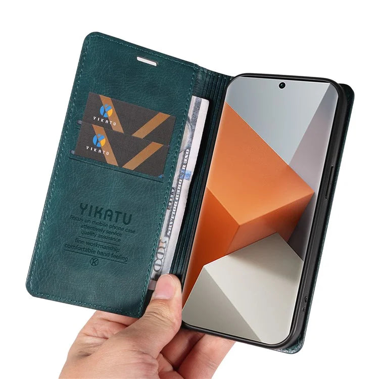 YIKATU YK-006 For Xiaomi Redmi Note 13 Pro+ 5G Case Magnetic Closing Leather Phone Cover