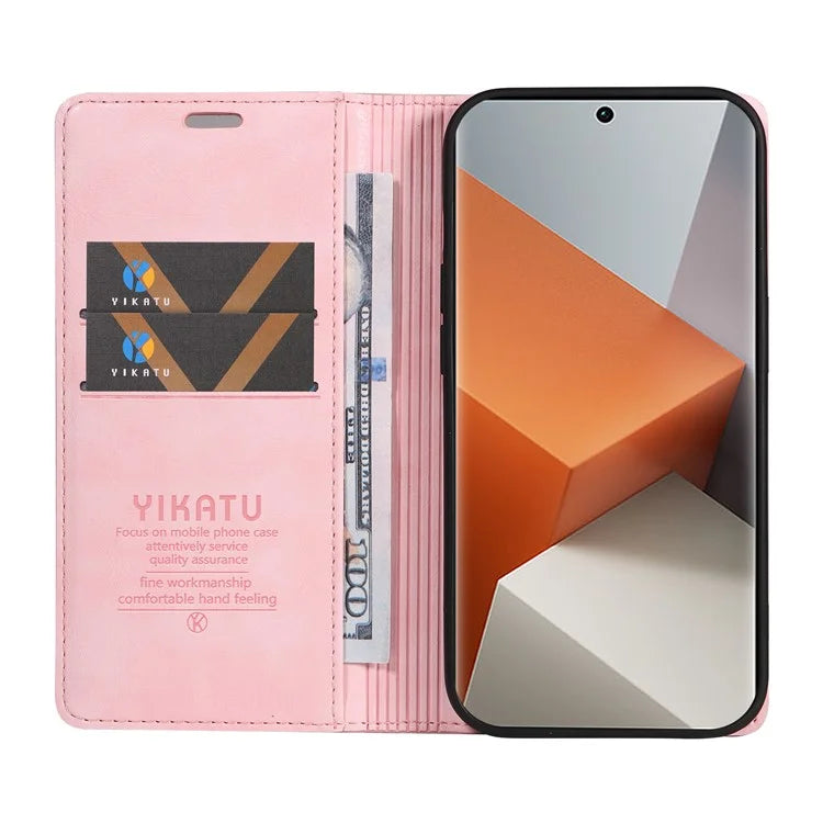 YIKATU YK-006 For Xiaomi Redmi Note 13 Pro+ 5G Case Magnetic Closing Leather Phone Cover