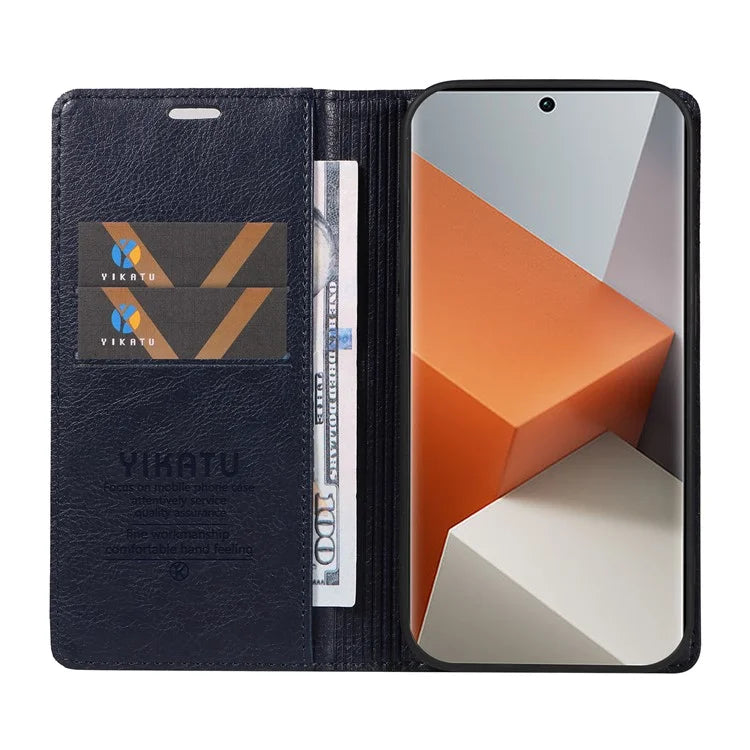 YIKATU YK-006 For Xiaomi Redmi Note 13 Pro+ 5G Case Magnetic Closing Leather Phone Cover