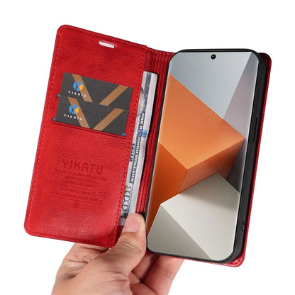 YIKATU YK-006 For Xiaomi Redmi Note 13 Pro+ 5G Case Magnetic Closing Leather Phone Cover