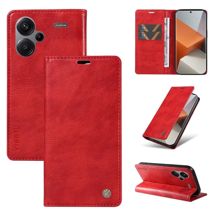 YIKATU YK-006 For Xiaomi Redmi Note 13 Pro+ 5G Case Magnetic Closing Leather Phone Cover