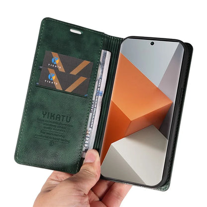 YIKATU YK-006 For Xiaomi Redmi Note 13 Pro+ 5G Case Magnetic Closing Leather Phone Cover
