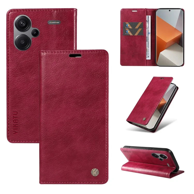 YIKATU YK-006 For Xiaomi Redmi Note 13 Pro+ 5G Case Magnetic Closing Leather Phone Cover