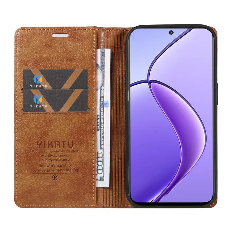 YIKATU YK-006 For Realme 12 5G Wallet Case Folding Stand PU Leather Phone Cover