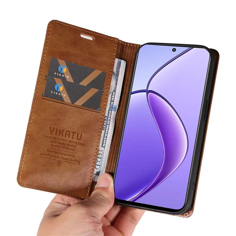 YIKATU YK-006 For Realme 12 5G Wallet Case Folding Stand PU Leather Phone Cover