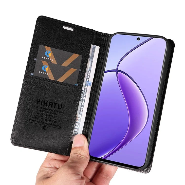YIKATU YK-006 For Realme 12 5G Wallet Case Folding Stand PU Leather Phone Cover