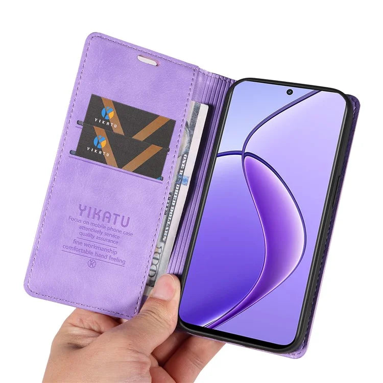 YIKATU YK-006 For Realme 12 5G Wallet Case Folding Stand PU Leather Phone Cover