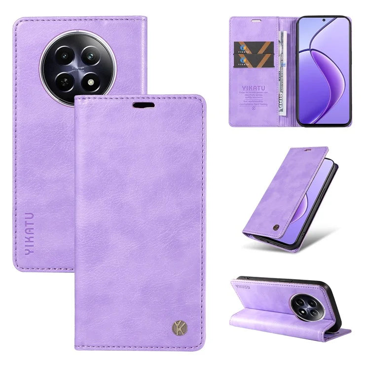 YIKATU YK-006 For Realme 12 5G Wallet Case Folding Stand PU Leather Phone Cover