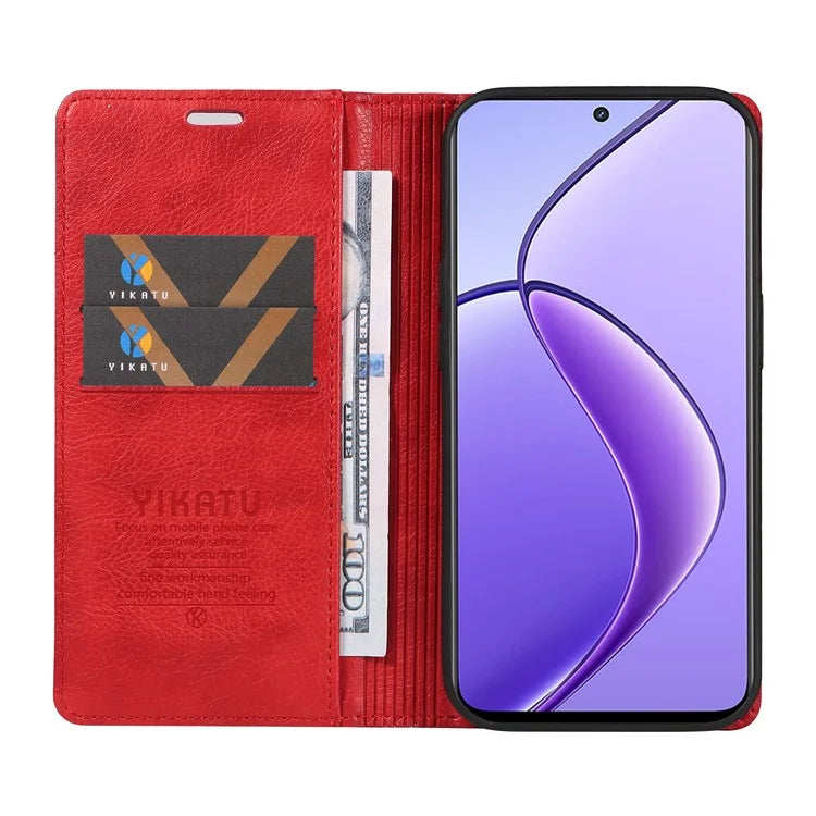 YIKATU YK-006 For Realme 12 5G Wallet Case Folding Stand PU Leather Phone Cover