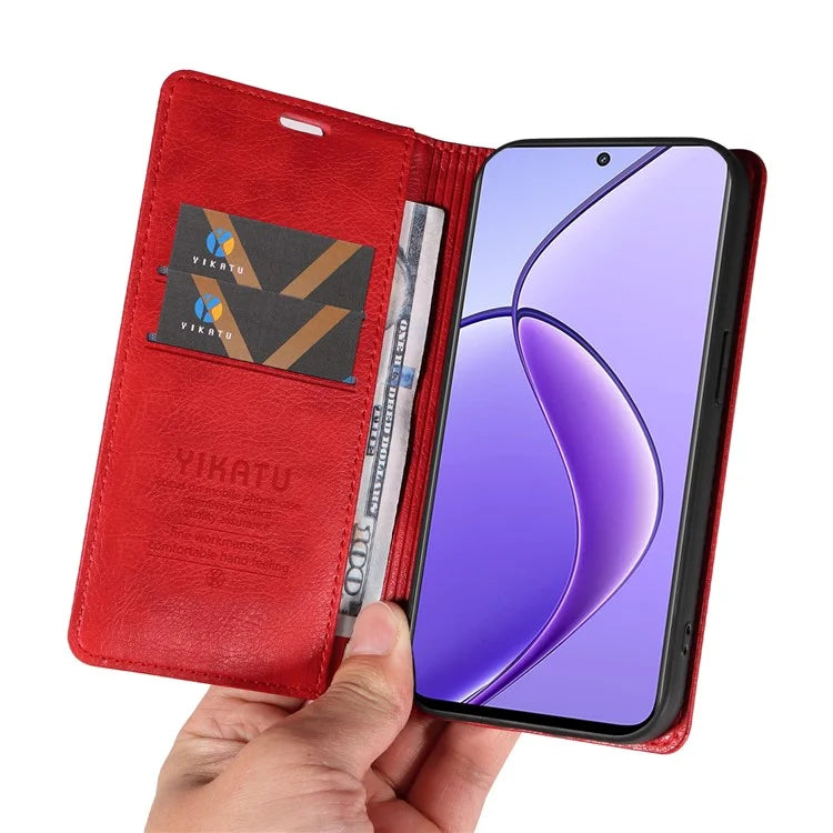 YIKATU YK-006 For Realme 12 5G Wallet Case Folding Stand PU Leather Phone Cover