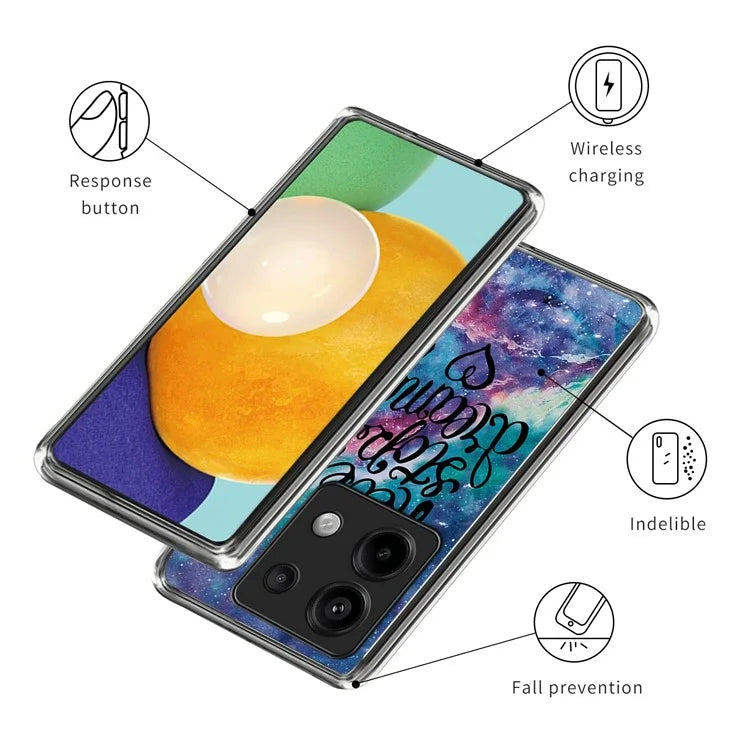 For Xiaomi Redmi Note 13 Pro 5G / Poco X6 5G TPU Case Soft Phone Cover IMD Pattern Printing