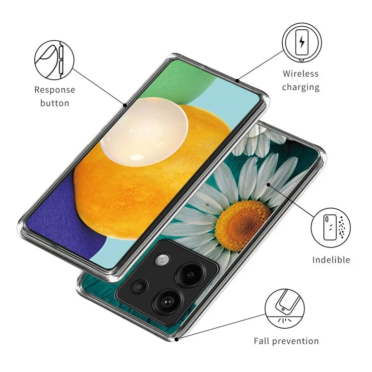 For Xiaomi Redmi Note 13 Pro 5G / Poco X6 5G TPU Case Soft Phone Cover IMD Pattern Printing