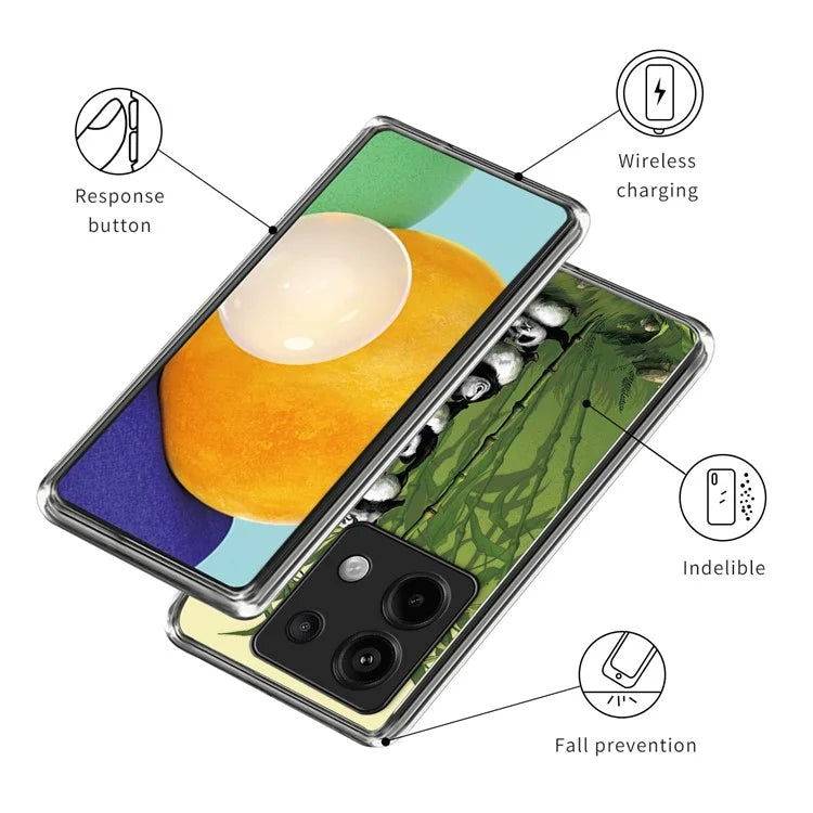 For Xiaomi Redmi Note 13 Pro 5G / Poco X6 5G TPU Case Soft Phone Cover IMD Pattern Printing