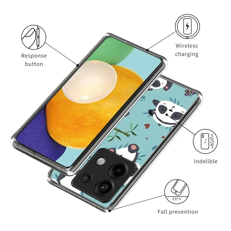 For Xiaomi Redmi Note 13 Pro 5G / Poco X6 5G TPU Case Soft Phone Cover IMD Pattern Printing