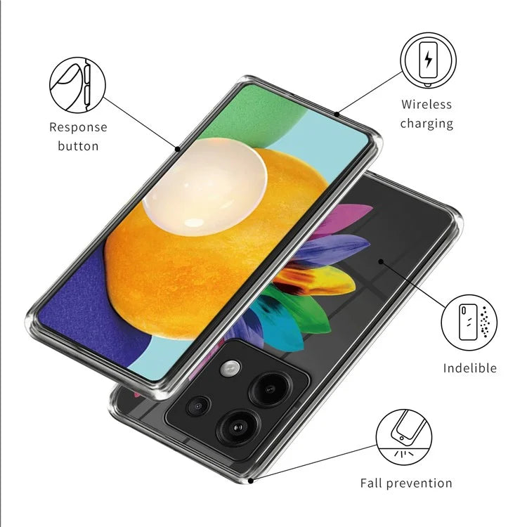 For Xiaomi Redmi Note 13 Pro 5G / Poco X6 5G TPU Case Soft Phone Cover IMD Pattern Printing