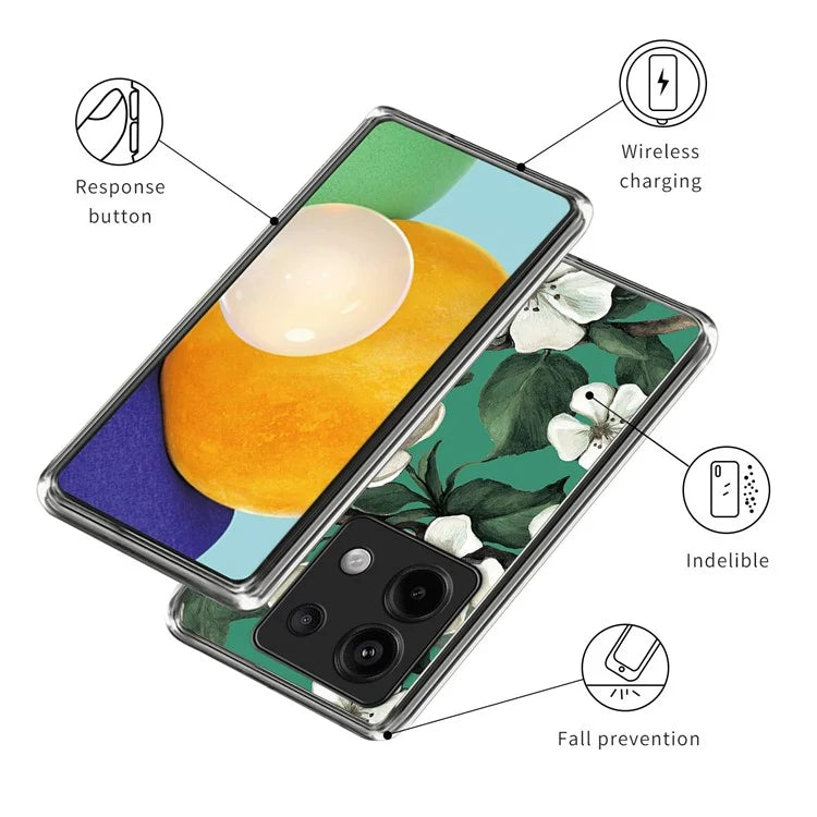 For Xiaomi Redmi Note 13 Pro 5G / Poco X6 5G TPU Case Soft Phone Cover IMD Pattern Printing