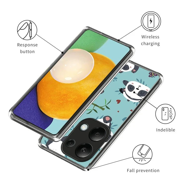 For Xiaomi Redmi Note 13 Pro 4G / Poco M6 Pro 4G Case IMD Pattern Printing Phone TPU Cover
