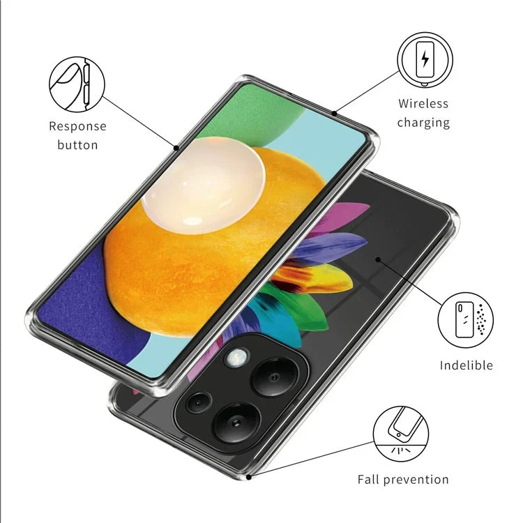 For Xiaomi Redmi Note 13 Pro 4G / Poco M6 Pro 4G Case IMD Pattern Printing Phone TPU Cover
