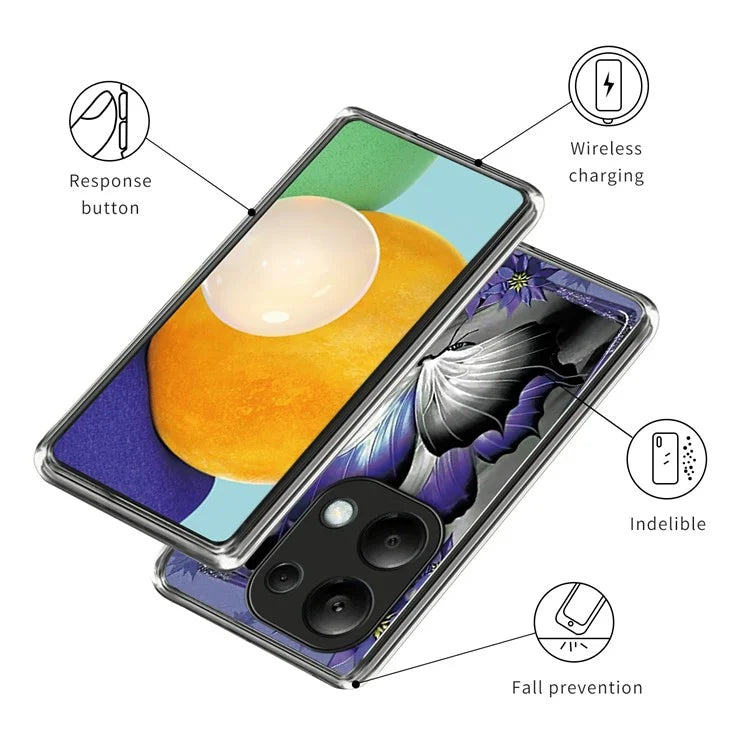 For Xiaomi Redmi Note 13 Pro 4G / Poco M6 Pro 4G Case IMD Pattern Printing Phone TPU Cover