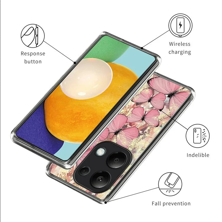 For Xiaomi Redmi Note 13 Pro 4G / Poco M6 Pro 4G Case IMD Pattern Printing Phone TPU Cover