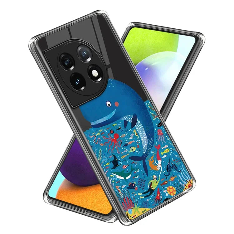 For OnePlus Ace 3 5G / 12R 5G Case Soft TPU IMD Pattern Printing Protective Phone Cover