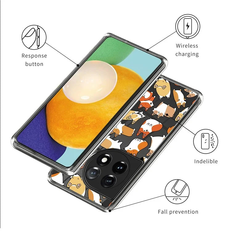 For OnePlus Ace 3 5G / 12R 5G Case Soft TPU IMD Pattern Printing Protective Phone Cover