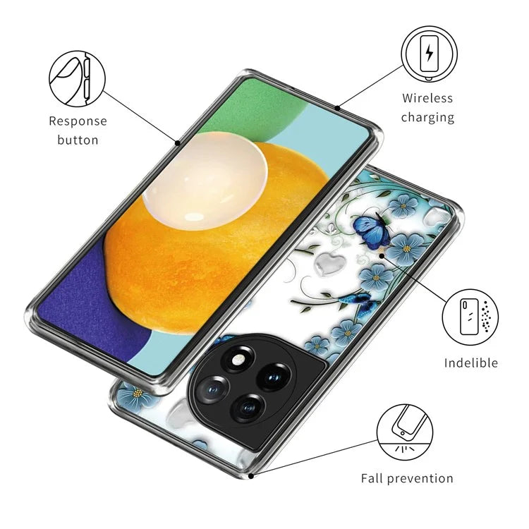 For OnePlus Ace 3 5G / 12R 5G Case Soft TPU IMD Pattern Printing Protective Phone Cover