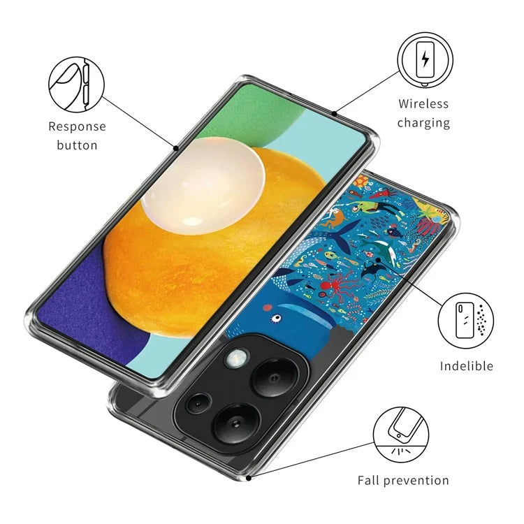 For Xiaomi Redmi Note 13 Pro 4G / Poco M6 Pro 4G TPU Phone Case IMD Pattern Printing Back Cover