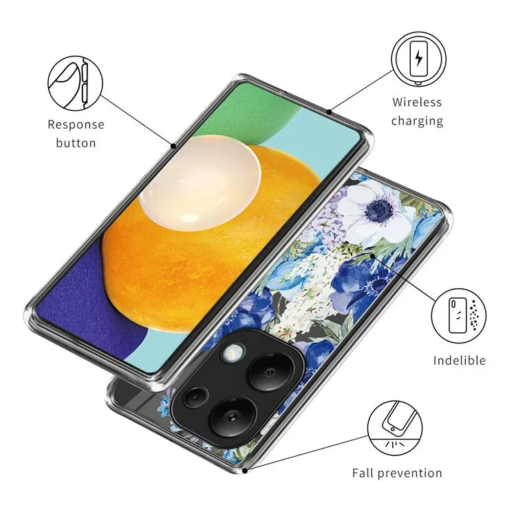 For Xiaomi Redmi Note 13 Pro 4G / Poco M6 Pro 4G TPU Phone Case IMD Pattern Printing Back Cover