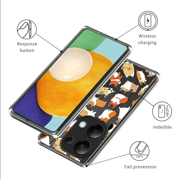 For Xiaomi Redmi Note 13 Pro 4G / Poco M6 Pro 4G TPU Phone Case IMD Pattern Printing Back Cover