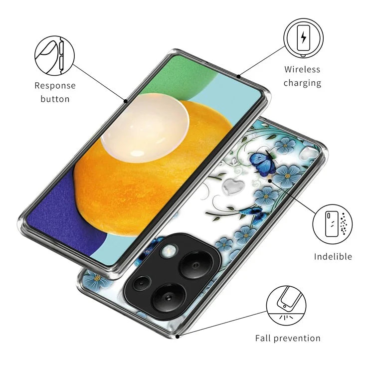 For Xiaomi Redmi Note 13 Pro 4G / Poco M6 Pro 4G TPU Phone Case IMD Pattern Printing Back Cover