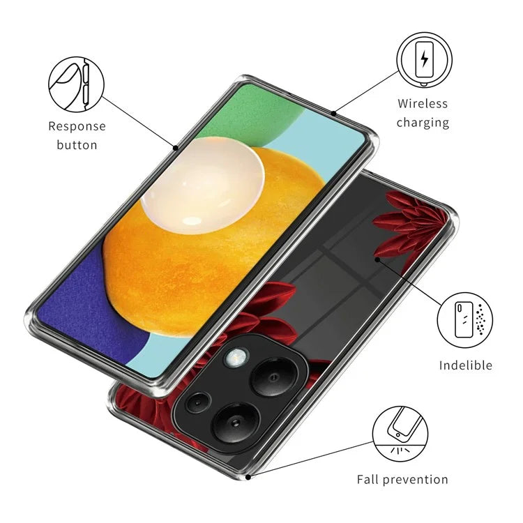 For Xiaomi Redmi Note 13 Pro 4G / Poco M6 Pro 4G TPU Phone Case IMD Pattern Printing Back Cover