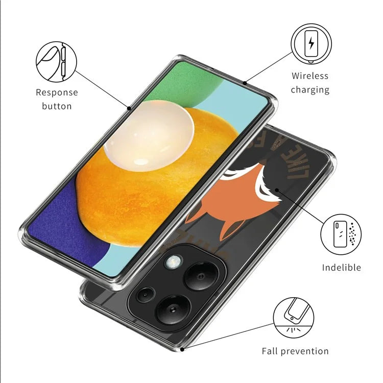 For Xiaomi Redmi Note 13 Pro 4G / Poco M6 Pro 4G TPU Phone Case IMD Pattern Printing Back Cover
