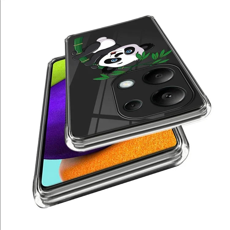For Xiaomi Redmi Note 13 Pro 4G / Poco M6 Pro 4G TPU Phone Case IMD Pattern Printing Back Cover and Bamboo