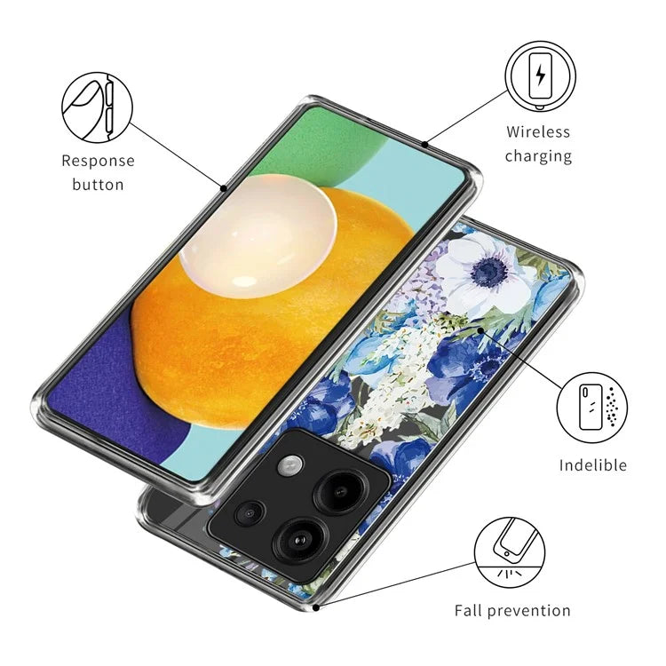 For Xiaomi Redmi Note 13 Pro 5G / Poco X6 5G Soft TPU Case IMD Pattern Printing Phone Cover