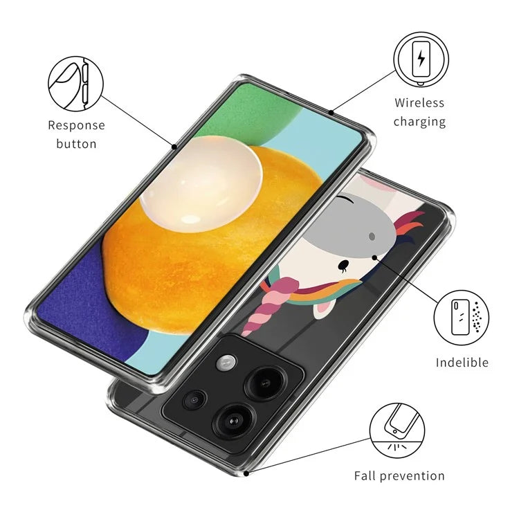 For Xiaomi Redmi Note 13 Pro 5G / Poco X6 5G Soft TPU Case IMD Pattern Printing Phone Cover