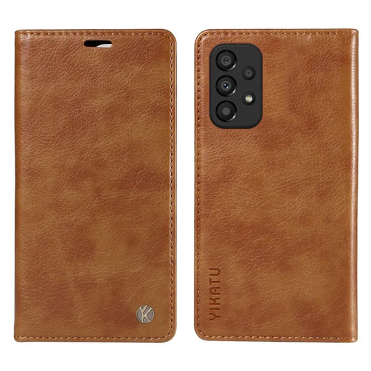 YIKATU YK-006 For Samsung Galaxy A53 5G Case Litchi Texture Leather Wallet Phone Cover