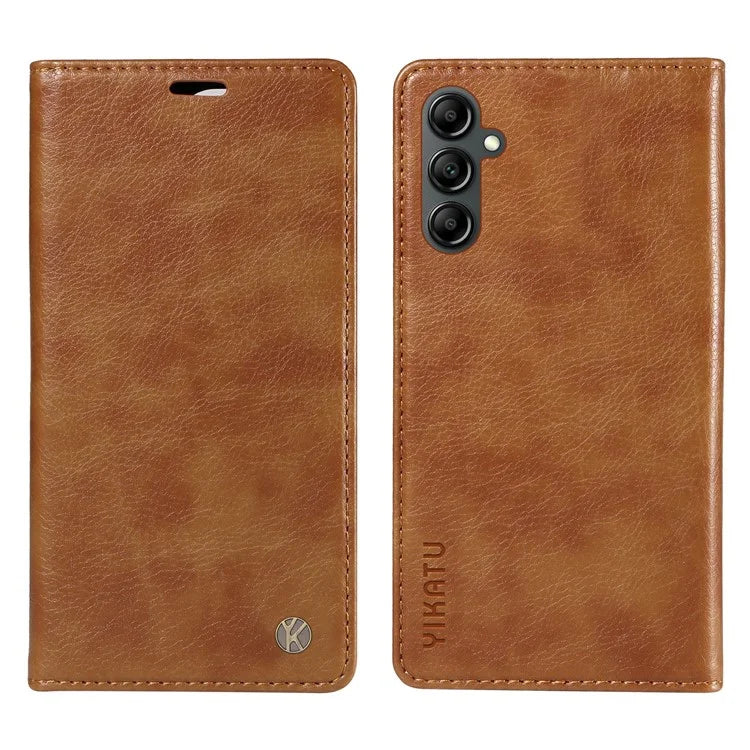 YIKATU YK-006 For Samsung Galaxy A24 4G (162.1 X 77.6 X 8.3mm) Phone Case Litchi Texture Leather Flip Wallet Cover