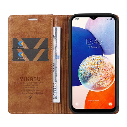 YIKATU YK-006 For Samsung Galaxy A24 4G (162.1 X 77.6 X 8.3mm) Phone Case Litchi Texture Leather Flip Wallet Cover