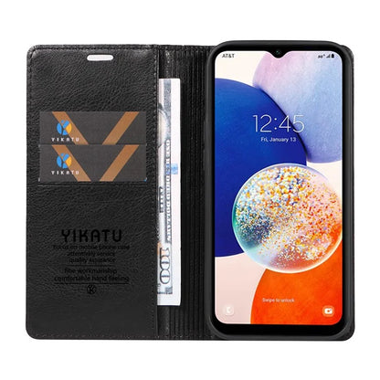 YIKATU YK-006 For Samsung Galaxy A24 4G (162.1 X 77.6 X 8.3mm) Phone Case Litchi Texture Leather Flip Wallet Cover