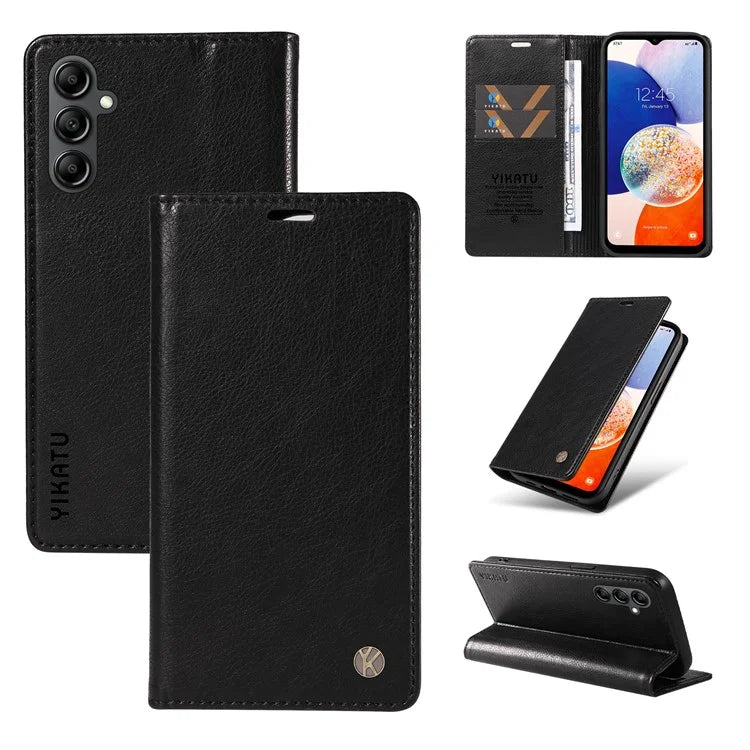 YIKATU YK-006 For Samsung Galaxy A24 4G (162.1 X 77.6 X 8.3mm) Phone Case Litchi Texture Leather Flip Wallet Cover