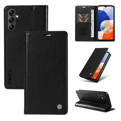 YIKATU YK-006 For Samsung Galaxy A24 4G (162.1 X 77.6 X 8.3mm) Phone Case Litchi Texture Leather Flip Wallet Cover